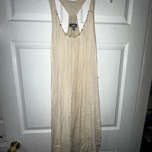 Neiman Marcus Cream Dress with Colorful Beads